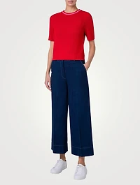Short-Sleeve Wool Sweater