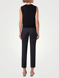 Printed Silk And Wool Sleeveless Sweater