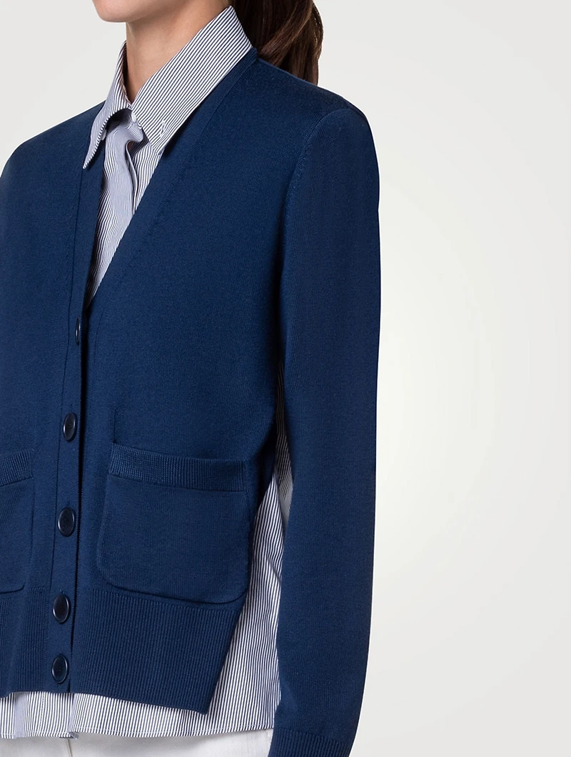 Faux Layered Wool Cardigan
