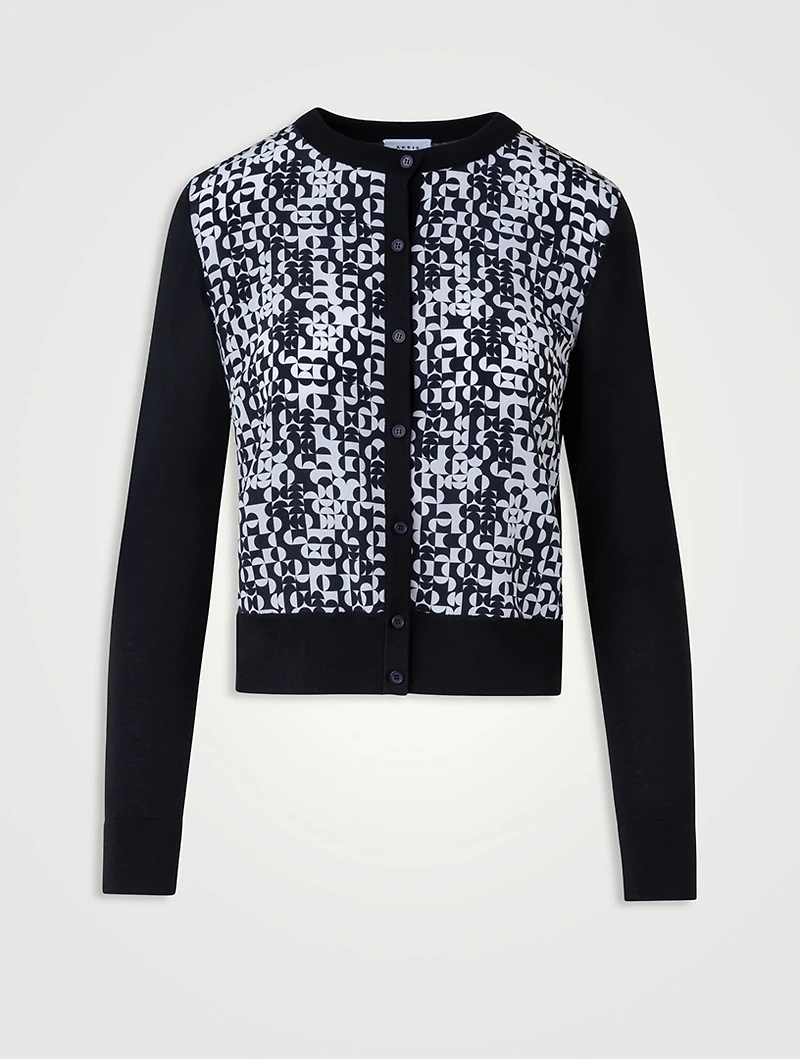 Printed Silk And Wool Cardigan