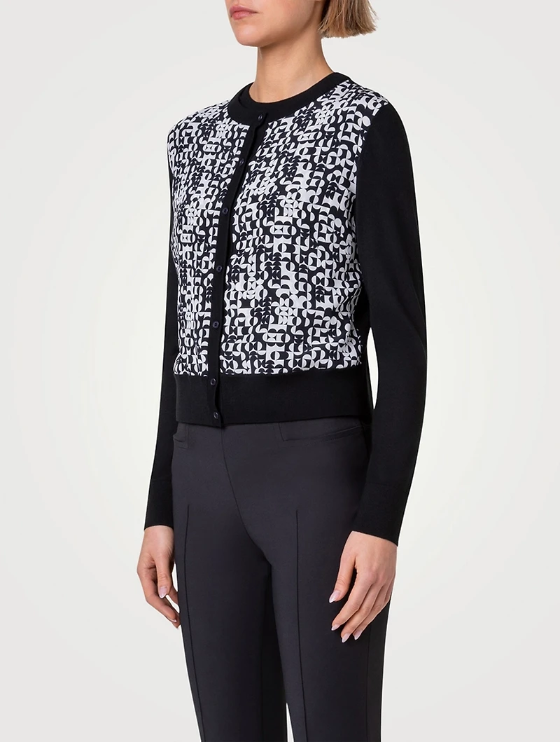 Printed Silk And Wool Cardigan