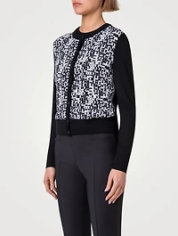 Printed Silk And Wool Cardigan