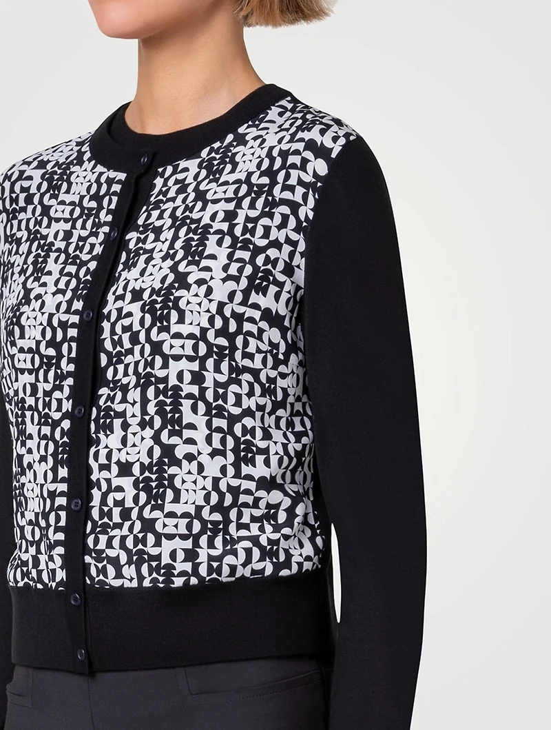 Printed Silk And Wool Cardigan