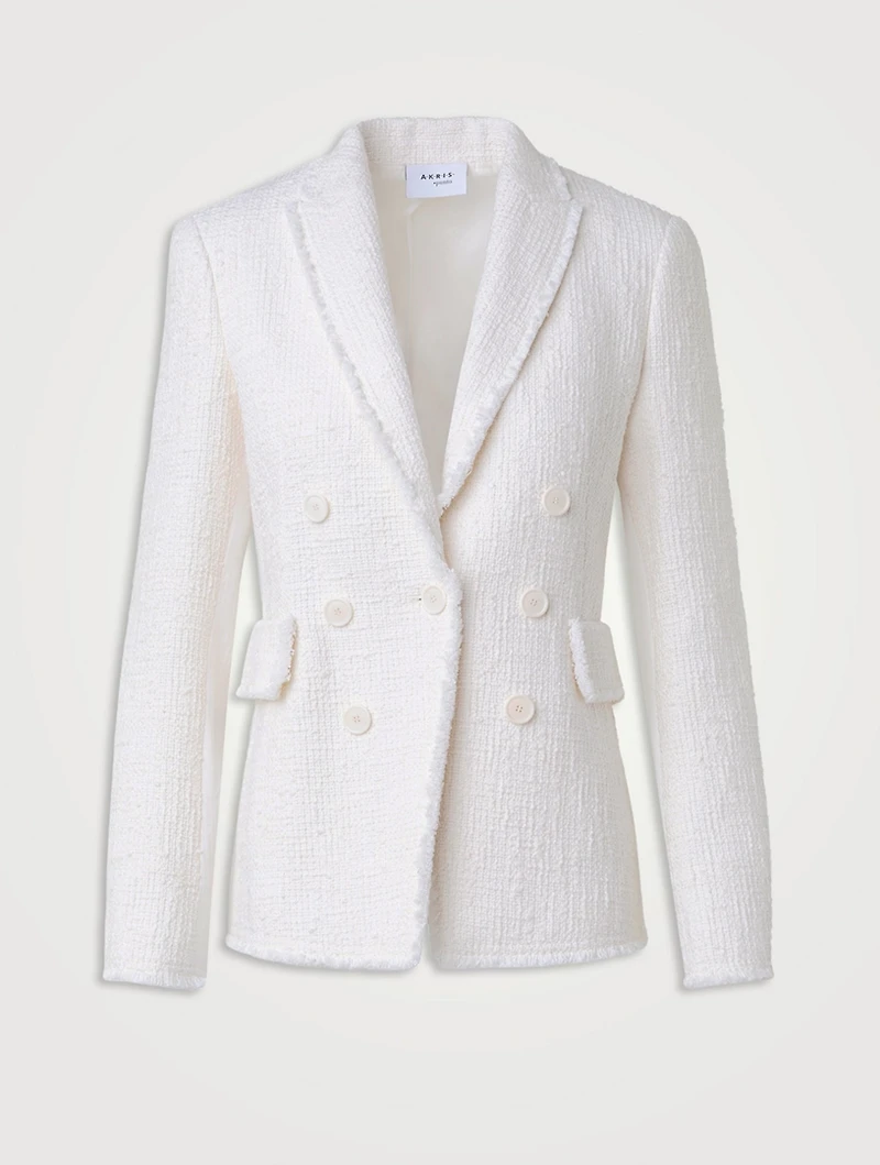 Mixed-Media Tweed Blazer