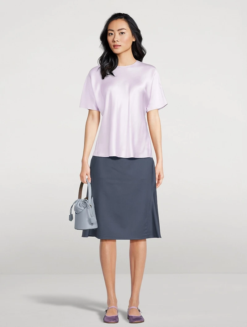 Bias Silk Satin T-Shirt