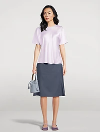 Bias Silk Satin T-Shirt