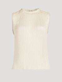 Pleated Satin Shell