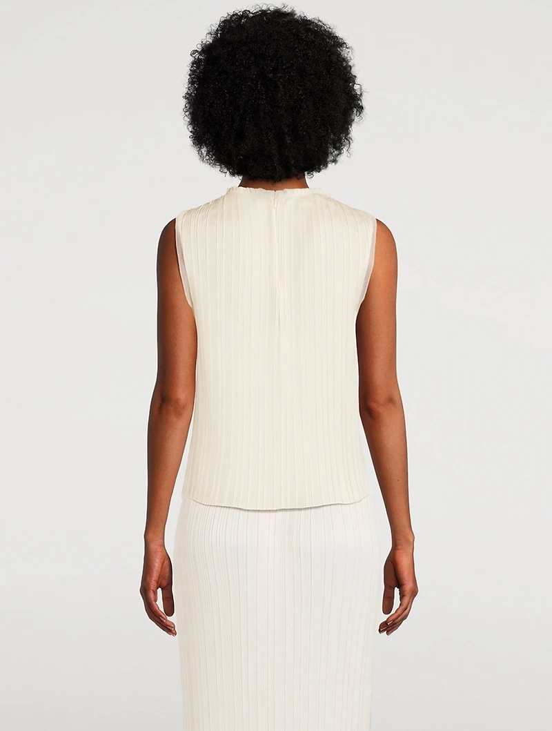 Pleated Satin Shell