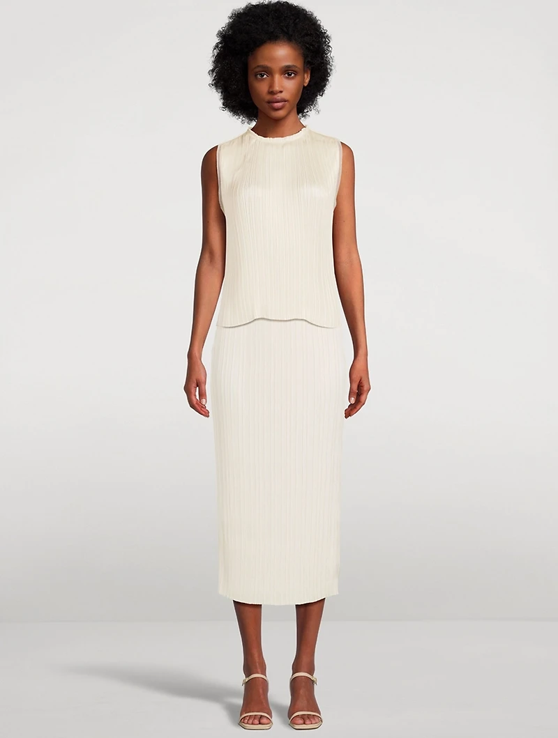 Pleated Satin Shell