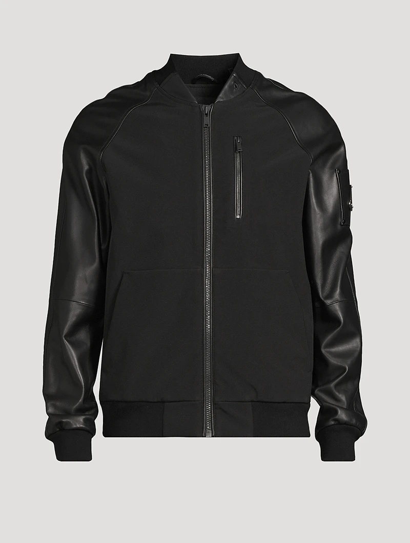 Neuville Bomber Jacket With Leather Sleeve