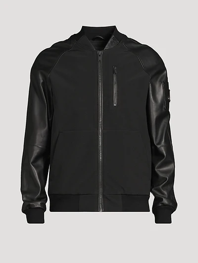 Neuville Bomber Jacket With Leather Sleeve