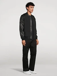 Neuville Bomber Jacket With Leather Sleeve