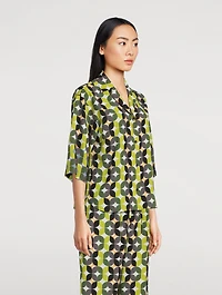 Cala Cropped Shirt Geometric Print