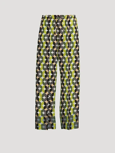 Puvis Wide-Leg Trousers Geometric Print