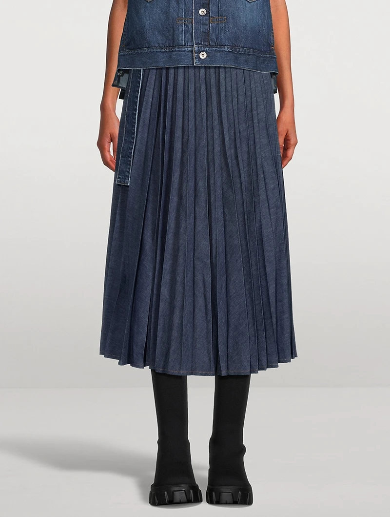 Denim Cami With Pleated Back