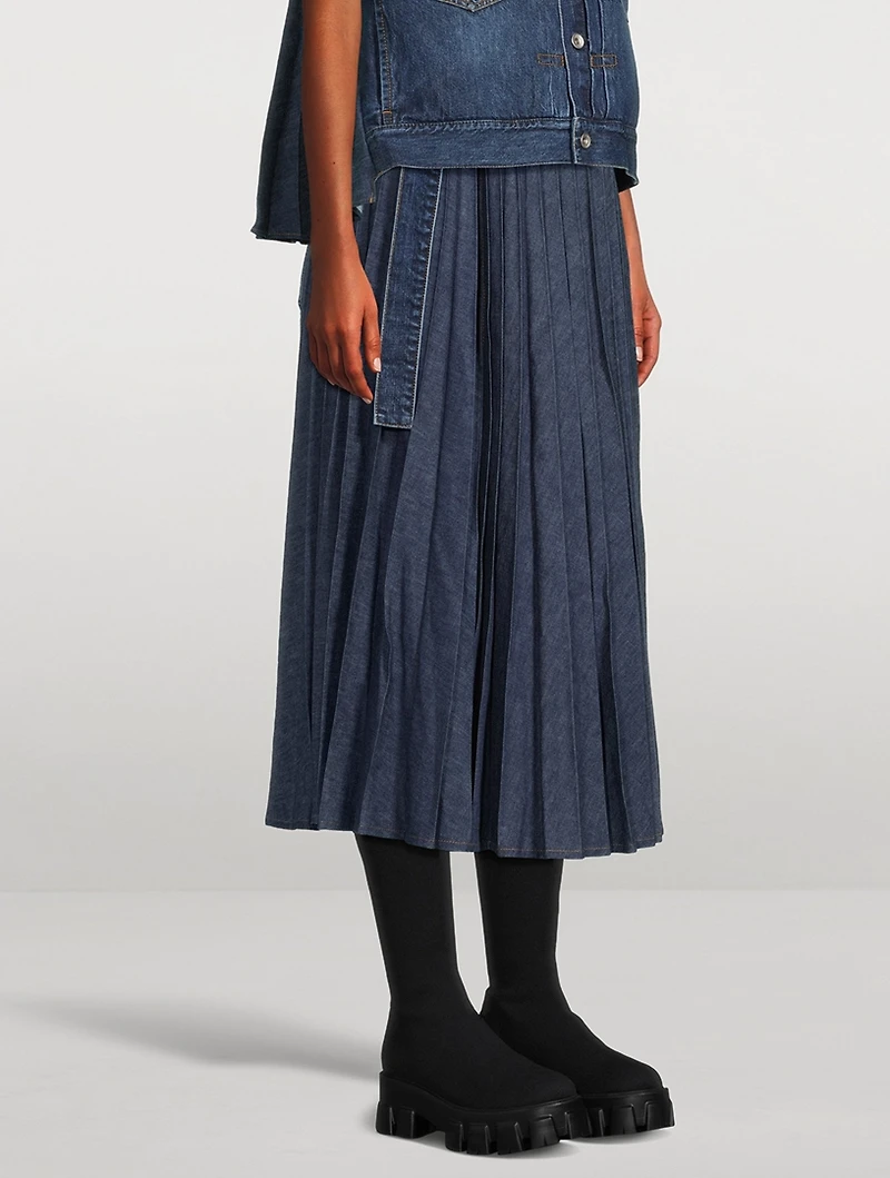 Denim Cami With Pleated Back