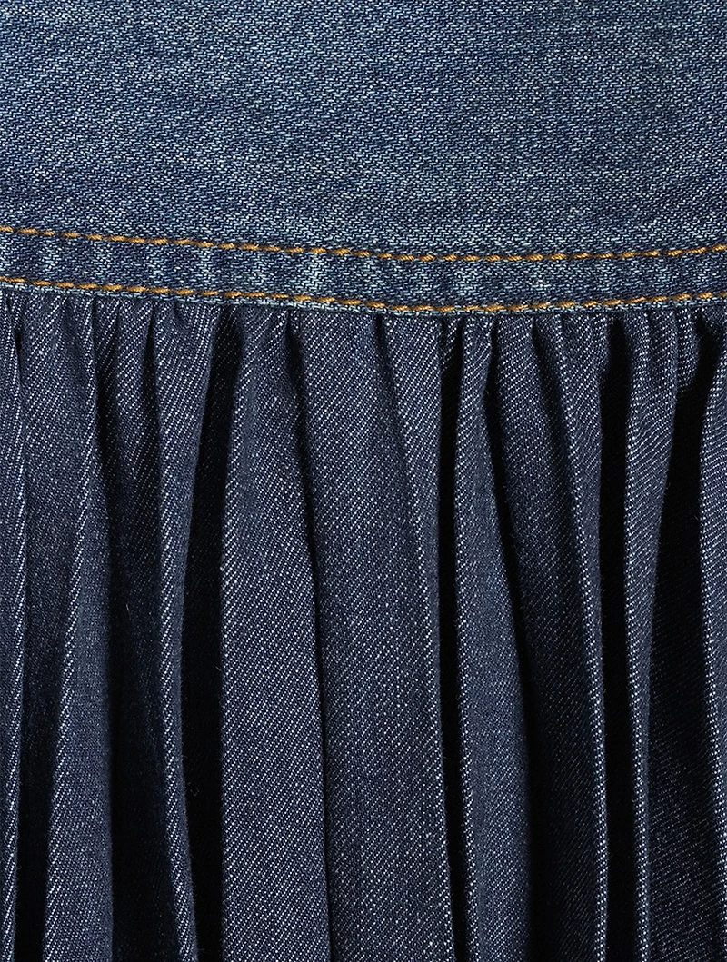 Denim Cami With Pleated Back