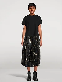 Pleated Midi Skirt Floral Print