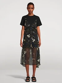Layered Midi Dress Floral Print