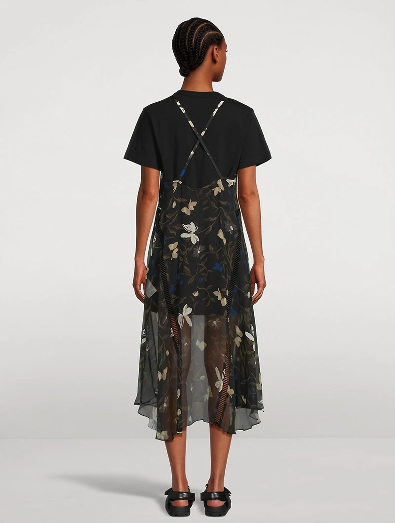Layered Midi Dress Floral Print