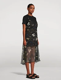 Layered Midi Dress Floral Print