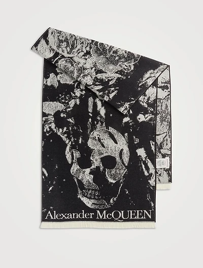 Flower Bloom Wool Skull Scarf