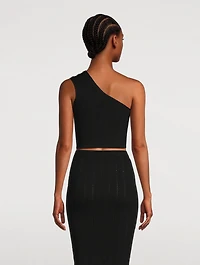 One-Shoulder Knit Crop Top
