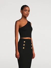 One-Shoulder Knit Crop Top