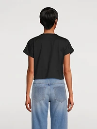Cropped T-Shirt Roses Print