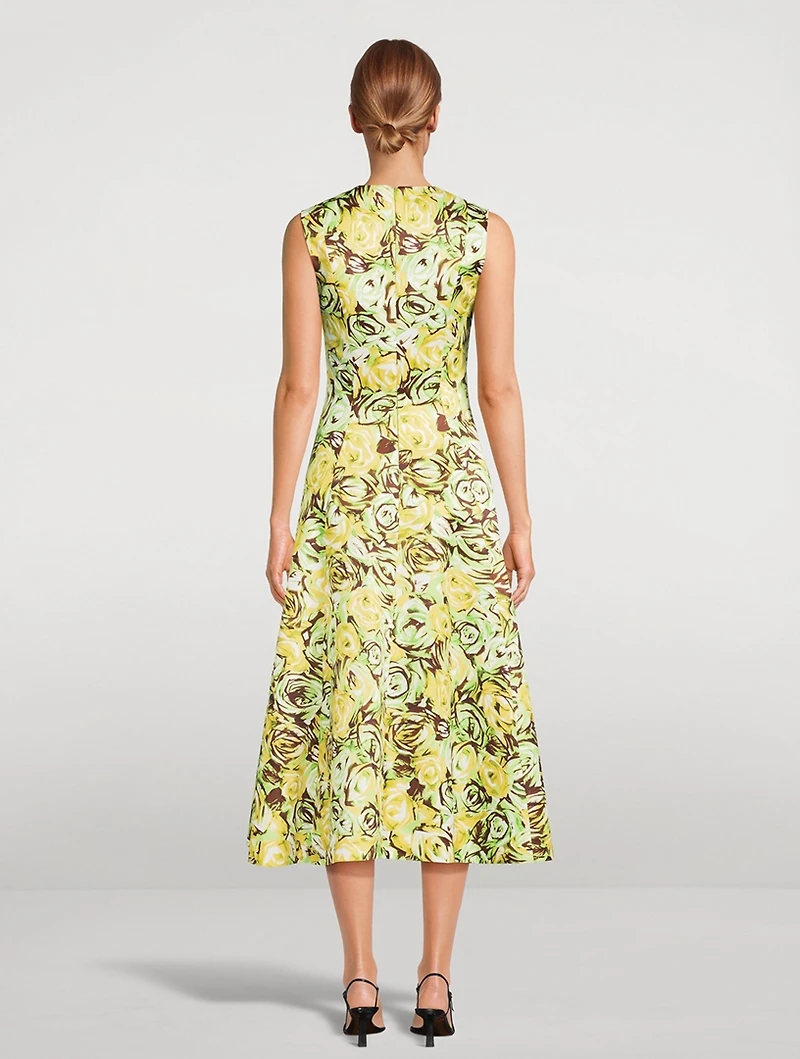 Madi Twill Midi Dress Floral Print