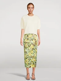 Lorelei Twill Pencil Skirt Floral Print