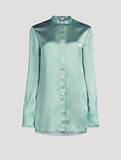 Satin Shirt Stripe Print