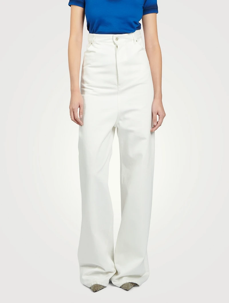 High-Waisted Straight-Leg Jeans