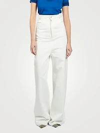 High-Waisted Straight-Leg Jeans