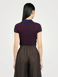 Cotton Short-Sleeve Polo Sweater