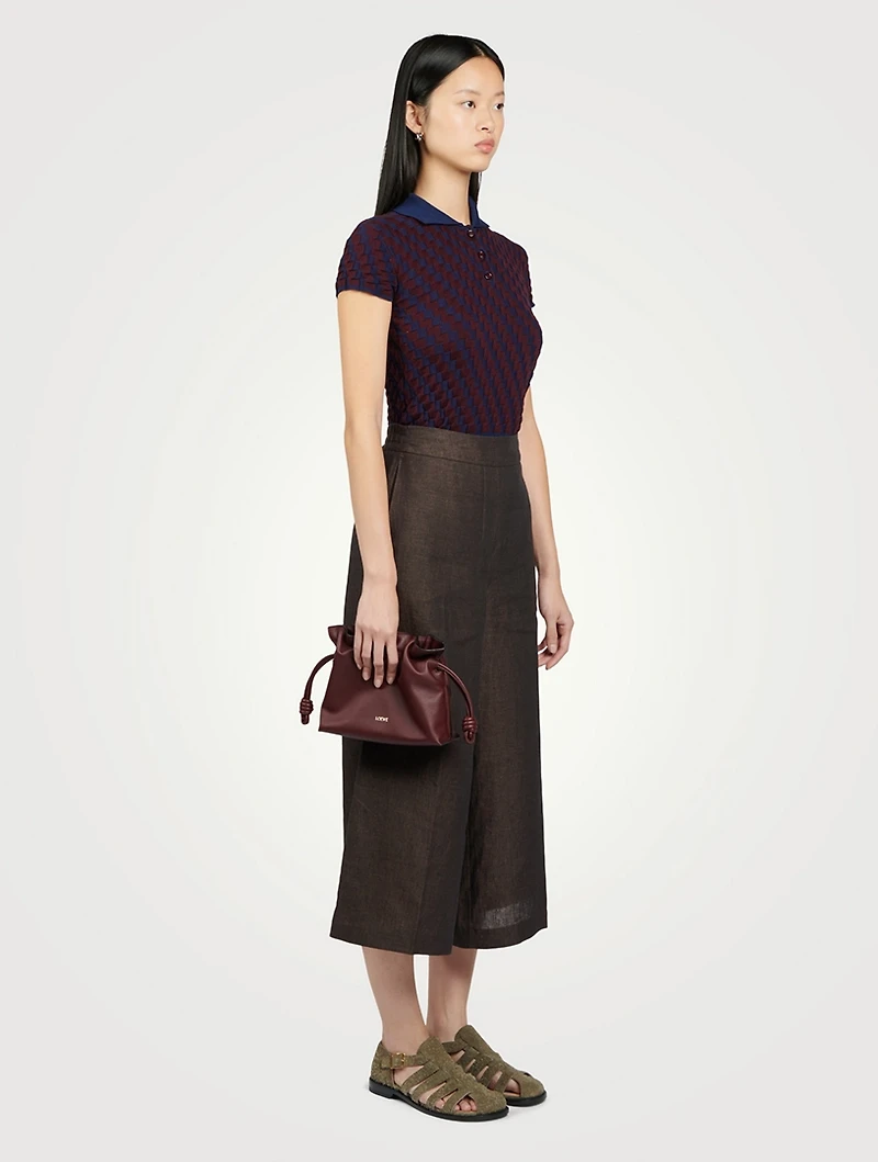 Cotton Short-Sleeve Polo Sweater