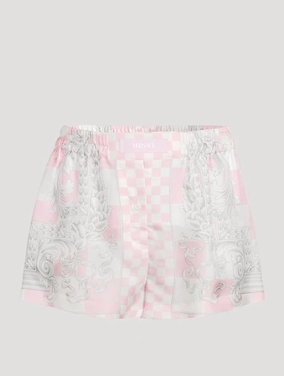 Silk Boxer Shorts Medusa Contrasto Print