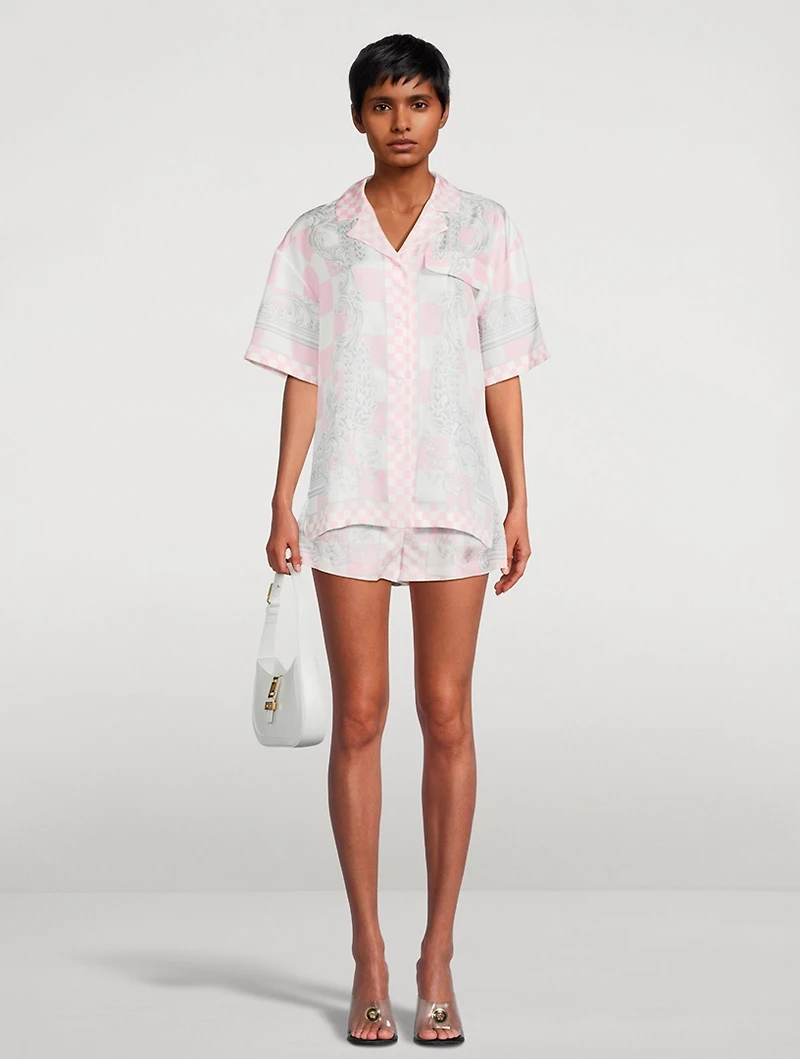 Silk Boxer Shorts Medusa Contrasto Print