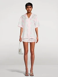Silk Boxer Shorts Medusa Contrasto Print