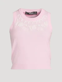 Embroidered Wool And Cashmere Tank Top