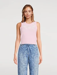 Embroidered Wool And Cashmere Tank Top