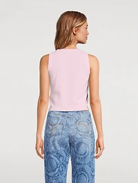 Embroidered Wool And Cashmere Tank Top
