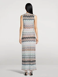 Sequin Zigzag Knit Maxi Dress
