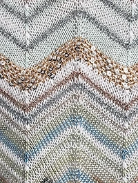 Lurex Zigzag Belted Cardigan