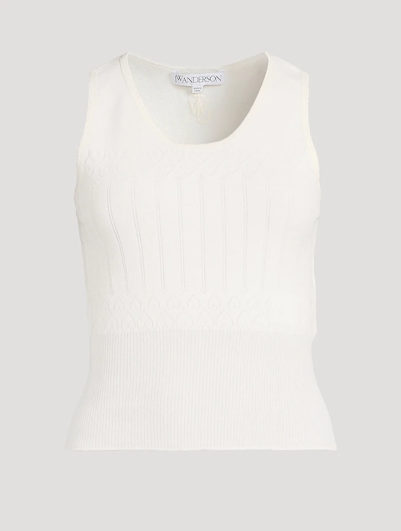 Pointelle Knit Sleeveless Top