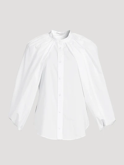 Cape-Sleeve Poplin Shirt