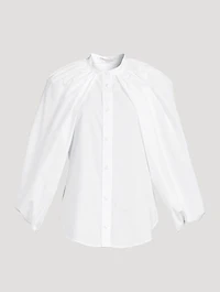 Cape-Sleeve Poplin Shirt