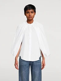 Cape-Sleeve Poplin Shirt