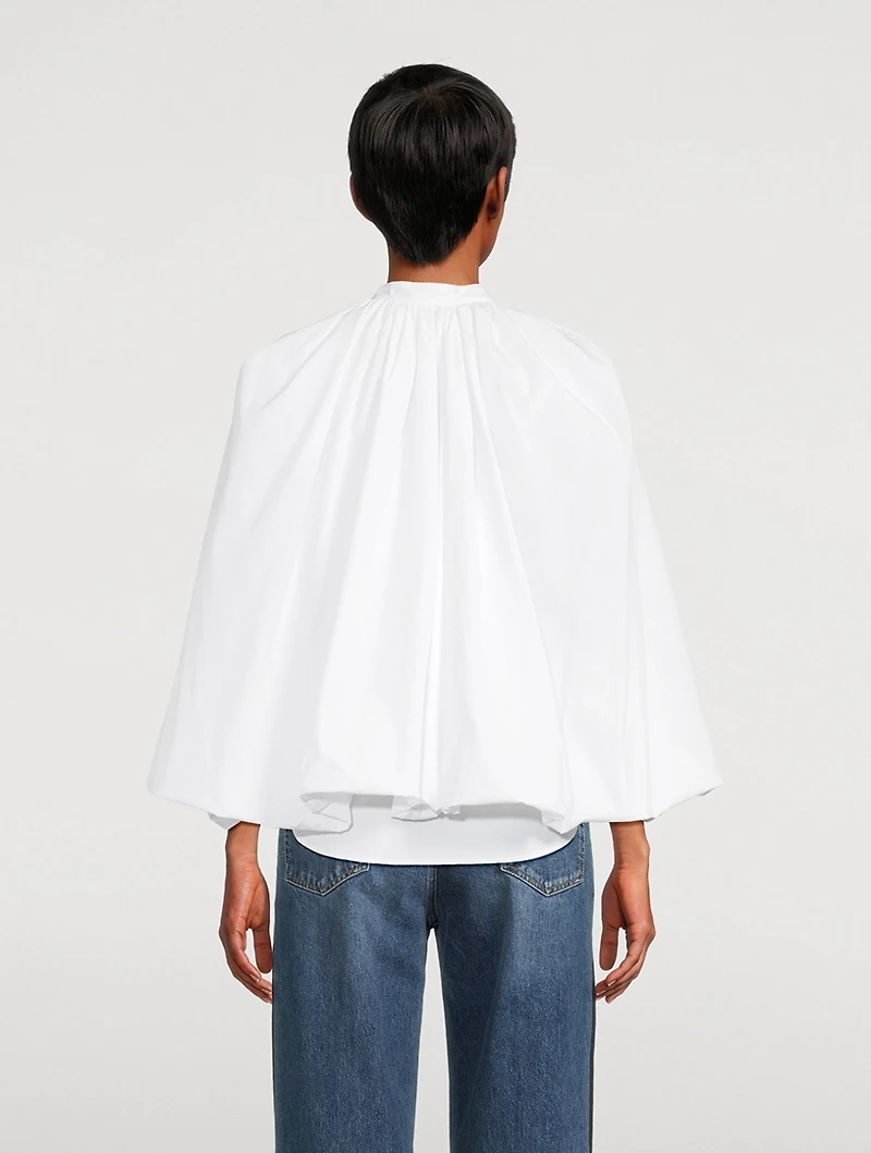 Cape-Sleeve Poplin Shirt