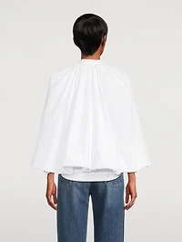 Cape-Sleeve Poplin Shirt